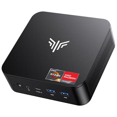NiPoGi Essenx E3 Mini PC Ryzen 5 3500U (Max 3,7 GHz / 28W) 16Go DDR4 SSD de 512Go,Mini Ordinateur de Bureau avec Dual LAN, Triple écran 4K, Wi-FI, BT et USB 3.2, idéal pour Le Bureau, Le Home Cinéma