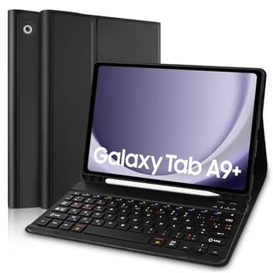 Yeegnar Clavier Tablette Samsung A9 Plus 2023 11 Pouces, Étui avec Clavier pour Samsung Galaxy A9+ (SM-X210/ X215/ X216), Français AZERTY Tablette Connecté par Bluetooth (Stylet Non Inclus)