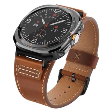 Wristitani Compatible avec Samsung Galaxy Ultra Bracelet Cuir 47mm, Bracelet Montre Homme 20mm, pour Galaxy Watch 7/6/5/4 40mm 44mm Cuir, Watch 6/4 Classic 43mm 47mm 42mm 46mm, Galaxy 5 Pro 45mm