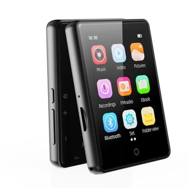 64Go Lecteur MP3 Bluetooth 5.3, baladeur mp3 Enfant Musique Portable 2,8 Pouces écran Tactile avec enregistreur Vocal, Radio FM, podomètre, Dossier, Lecture aléatoire, Support de Carte Micro SD 128Go