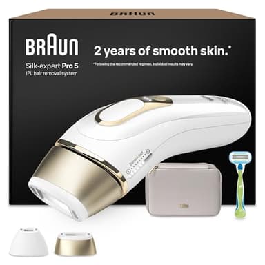Braun Epilateur Lumiere Pulsee Silk·expert Pro 5, Epilation Semi-Définitive, Alternative Au Laser, Résultats En 2 Séances, Têtes Pour Épiler Jambes, Visage, Maillot Et Plus