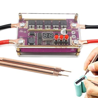 Voiakiu soudage par Points à Batterie,Machine à souder par Points d'affichage LCD 99 Vitesses - soudeuse par Points 14/17490/18/21700/26/32 Batterie diverses