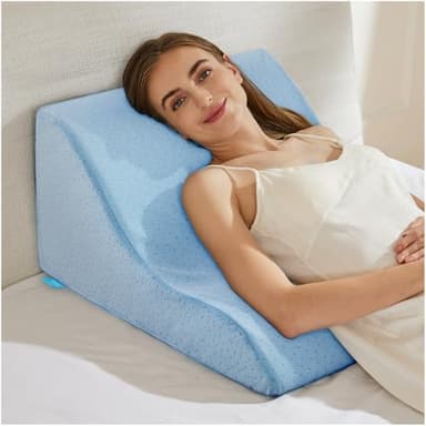 NOFFA Coussin de Lecture en Mousse à Mémoire de Forme pour Lit | Oreiller Cale Dos | Coussin à Coin Triangle est Idéal pour Soutenir Le Dos Lorsque Vous Détendez, Lisez ou Regardez la Télévision