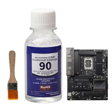 Derwrtup Peinture conductrice pour réparation PCB – 100 ml de vernis de protection transparent à couler | Vernis transparent pour circuits imprimés à séchage rapide avec pinceau contre l'humidité