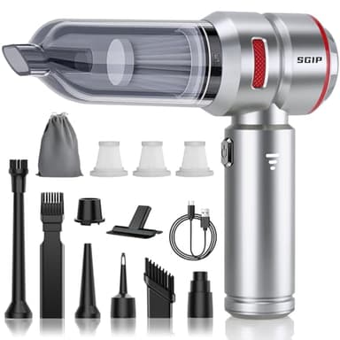 Aspirateur Voiture Puissant sans Fil, 20000 PA 4 en 1 Mini Aspirateur a Main avec Moteur Brushless 3 Niveaux Réglables Idéal pour Voiture Maison Bureau Les Soins des Animaux
