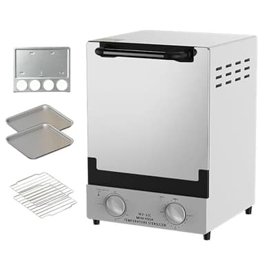 Stérilisateur autoclave de grande capacité de 12 l - 1000 W - Double chauffage à sec infrarouge - Minuterie de 30 minutes et réglable à 250 ° - Stérilisateur autoclave pour outils d'ongles - Idéal