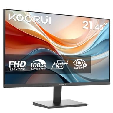 KOORUI E2212F 21.45 Pouces Ecran PC, FHD 1920 x 1080 100Hz Moniteur, Adaptive Sync HDMI 1.4, Eye Care, inclinable de -5° à 15°, VESA 100 x 100mm