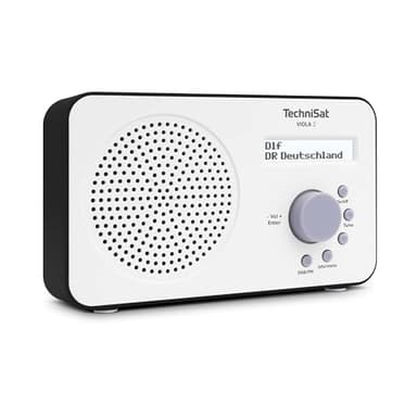 TechniSat VIOLA 2 - Radio DAB portable (DAB+, FM, Haut-parleurs, Prise casque, Ecran sur 2 lignes, Touche de commande, petit, 1 Watt RMS) blanc/noir