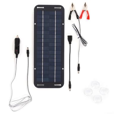Kit de panneau solaire 30 W 12 V, chargeur de batterie portable pour voiture, bateau, camping-car, moto – Chargeur solaire étanche IP65 haute efficacité avec protection multiple