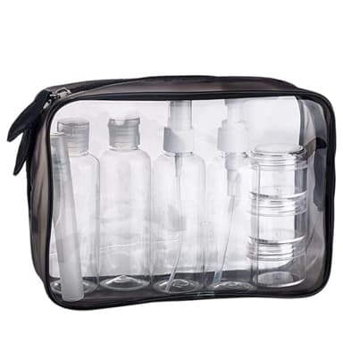 MOCOCITO Trousse de Toilette Transparent | Kit de Voyage Avion | Trousse de Toilette Avion | Kit de Flacon