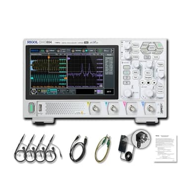 RIGOL Oscilloscope,DHO804 Oscilloscope Numerique,70MHz,4A Canal,Résolution 12 bits, écran tactile HD 7",Ultra-Portable,Pour tests sur site et enseignement en laboratoire