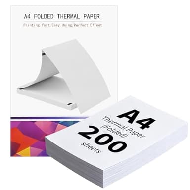 (200 Feuilles) Papier Thermique A4 Pliable,Papier Thermique A4, Sans BPA, Séchage Rapide, pour Imprimante Thermique pour Documents, Pages Web et Photos (200)