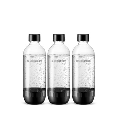 sodastream - Bouteilles de gazéification, Lot de 3 x 1 L, Lavables au Lave-Vaisselle, Noir