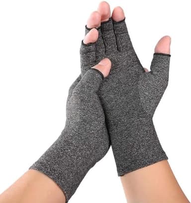 VITTO Gants de Anti-Arthrite (1x paire) - Offre Chaleur et Compression pour Aider à Augmenter la Circulation - Réduit la Douleur et Favorise la Guérison (L, Gris)