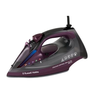 Russell Hobbs Fer à repasser vapeur (semelle antiadhésive, 195g +50g/min vapeur continue, réservoir 380ml, fonctions: auto-nettoyage, anti-calcaire, anti-goutte, témoin lumineux, 2800W) 27281-56