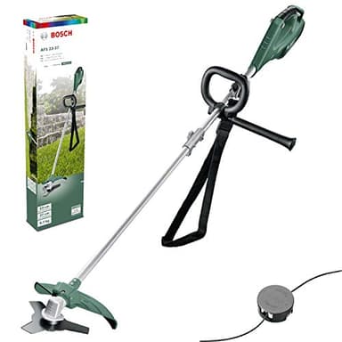 Bosch débroussailleuse AFS 23-37 (Lame à 3 Dents, Bobine pour Fil de Coupe, 3 Fils de Coupe, poignée supplémentaire, Capot de Protection, Carton, 1000 W)