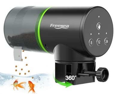 FREESEA Distributeur automatique de nourriture pour poissons d'aquarium : minuterie de vacances pour aquarium électrique réglable 0,05 gal et deux méthodes fixes