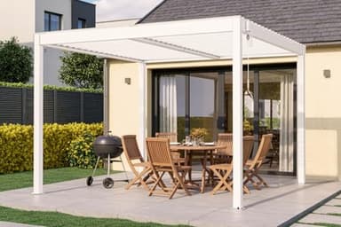 Cazeboo Pergola bioclimatique autoportée Piana 3x3m Aluminium Blanc