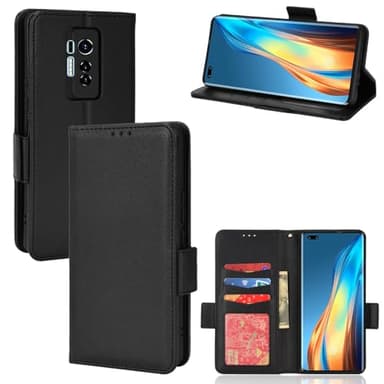 ShouBao Compatible avec Tecno Phantom X Coque,Étui en Cuir PU Folio， Compatible avec Tecno Phantom X Etui pour téléphone Portable Black