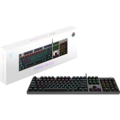MSI FORCE GK310 Clavier Gaming Mécanique FR - AZERTY, Switches Red (Linéaires) interchangeables, Touches Ergonomiques, LED RGB 20 Modes, Capot magnétique Amovible, USB 2.0 - Pleine Taille