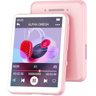 128Go Lecteur MP3 Bluetooth 5.4, Oilsky 2,4'' Écran Tactile Baladeur MP3, MP3-Player Portable avec Haut-Parleur, Radio FM, Musique Lecteur pour Enfants (Rose)