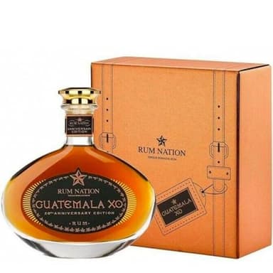 RUM NATION - Guatemala XO 20th Anniversary Decanter - Rhum Vieux Ambré - Origine : Guatemala - Notes de Frangipane & Miel - 40 % Alcool - 70 cl