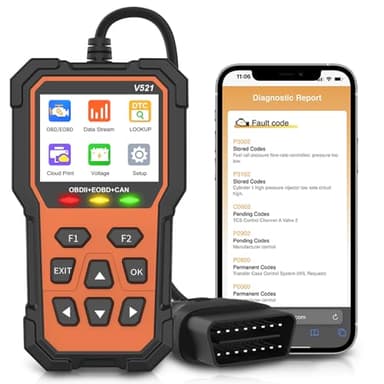 D-Lumina V521 OBD2 Diagnostic Français Automobile, OBD2 Diagnostic Auto Valise Voiture,Voyant Moteur, Lecteur de Codes, Suppression des Codes D'erreur, Recherche DTC, Données en Temps Réel
