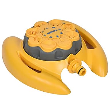 HOZELOCK - Arroseur Rotatif 79 M² : Arroseur Pulvérisateur sur Socle Petite Surface (Ø 10M), Idéal pour Petits Jardins, 8 Schémas de Pulvérisation [2515P0000]