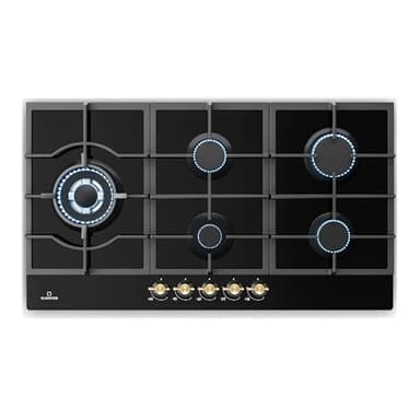 Klarstein Table de Cuisson à Gaz avec 5 Brûleurs – Plaque de Cuisson Encastrable 11100W, Surface en Acier Inoxydable, Compatible GPL