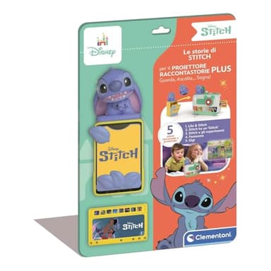 Clementoni Disney Baby Recharge Stitch Projecteur Conteur Plus, Conteur pour Enfants 2+ Ans, 5 Histoires Racontées et Projetées, Jeu Électronique Parlant Portable, Langue Italienne, 17584