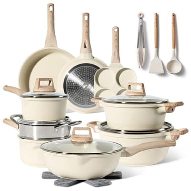 JUST PERFECTO Batterie de cuisine induction Set de casseroles avec couvercle - Casserole tout feux - Poêle anti-adhésive - Poêle sans PFOA et sans PTFE - Lot (21 pièces)
