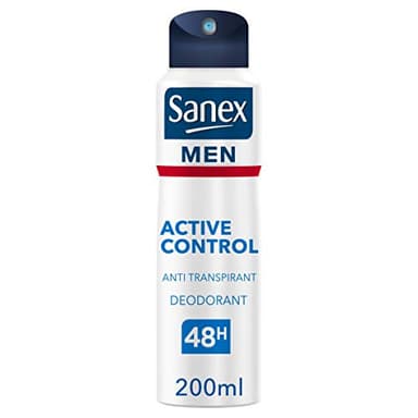 SANEX - Spray Déodorant Anti-Transpirant Men Dermo Active Control - Déodorant pour Homme à la Pierre d'Alun - Efficacité 48 h - Sans Alcool - 200 ml (Lot de 6)