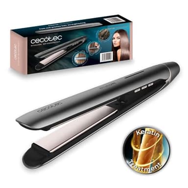 Cecotec Lisseur de cheveux Bamba RitualCare 880 HidraProtect, Noir. 48W, Revêtement en kératine et huile d'argan. Technologie Pro Ionizer. Température réglable entre 160 ºC et 220 ºC.