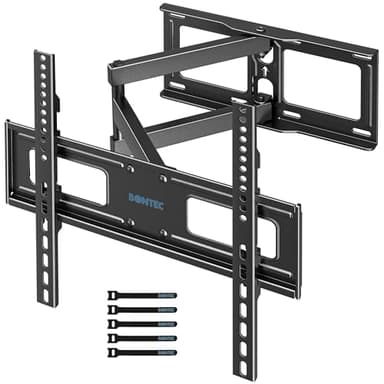 BONTEC support mural TV orientable et inclinable, bras articulé pour écrans LED LCD OLED plats et incurvés 26-60 pouces, VESA 100x100 à 400x400, charge 45kg, extension 500mm, fixation TV murale solide
