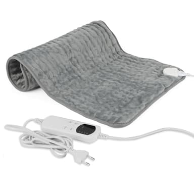 Couverture Chauffante 76 x 40cm, Coussin Chauffant, Chronométrage et 6 Réglages de chauffage-Lavable en Machine -Tapis électrique -Protection Contre la Surchauffe-Pour Genoux, Cou, Pieds et Hanches