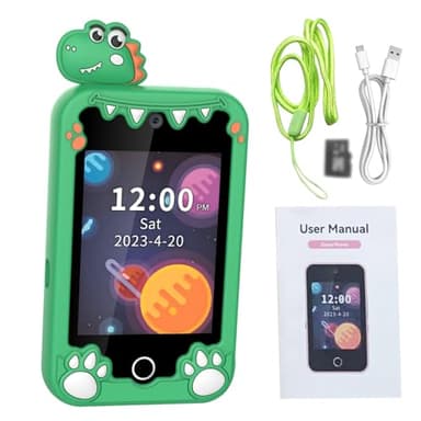 Fesjoy Machine d'apprentissage par Téléphone Intelligent pour Enfants avec Appareil Photo 0,3 MP et Contrôle Parental, Jouet éducatif à écran Tactile de 2,8" pour Les 3 à 12 Ans, Interface
