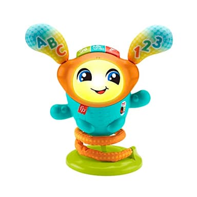 Fisher-Price Mon Petit DJ | Petit Robot Jouet sur Ressort 4 en 1 | Jouet Interactif Bébé 9 Mois à 36 Mois | Jouet Educatif Musical et Lumineux Pour Apprendre En S'amusant, Version: UK-Anglais , HJP92
