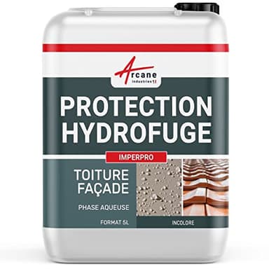Hydrofuge et anti taches, imperméabilisant murs, terrasses, toitures et facades : Imperpro - 5 L (jusqu'à 25 m²) - ARCANE INDUSTRIES