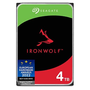 Seagate IronWolf 4To, Disque dur interne NAS HDD, CMR 3,5" SATA 6Goit/s 5 400 tr/min, 64 Mo de mémoire cache, pour NAS RAID, services Rescue valables 3 ans (ST4000VNZ06)