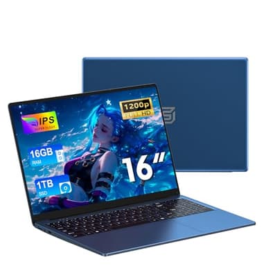 CHIFUYOU 2025 Ordinateur Portable 16 Pouces N150 Jusqu'à 3,6 GHz, 16Go RAM DDR4 1To SSD PC Portables (Dépasser N95/N5095) WiFi 5/2.4G,USB3.2,BT5.0,HDMI,Type-C,6000 mAh