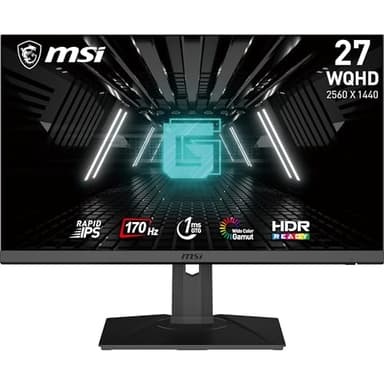 MSI G272QPF Écran PC Gaming 27" WQHD - Dalle Rapid IPS, 2560x1440, 170Hz / 1ms, 16:9, G-Sync Compatible - DisplayPort 1.2a, HDMI 2.0b
