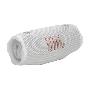 JBL Charge 6, Enceinte Bluetooth Portable sans Fil, 28 h d’autonomie, étanche IP68, résistante à la poussière et aux Chocs, Son JBL Pro avec IA Sound Boost, Connexion Multi-Enceintes Auracast, Blanc