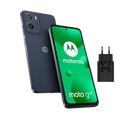 Motorola Moto G05 Débloqué 4+256 Go – Écran 6,67" Full HD, Caméra 50 MP, Batterie 5200 mAh – Blue Denim + Chargeur Rapide 33W, Câble USB & Coque de Protection Inclus