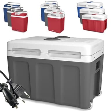 Jago® Boîte Glacière - 40 L, 12/220 V, Poignée de Transport, Anthracite - Glacière Électrique, Portable, pour Aliments et Boissons, Voiture, Camion, Bateau, Camping-Car, Pique-Nique