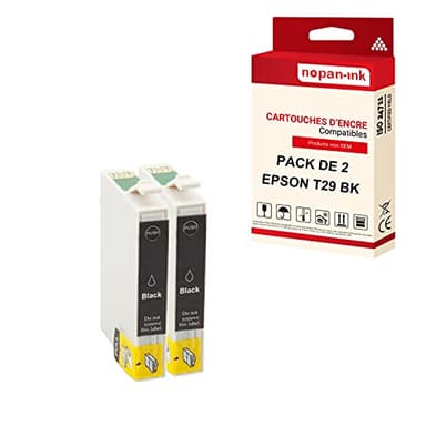 NOPAN-INK - x2 Cartouches Compatible pour Epson T2991 XL T2991XL Noir (Fraise) Epson Expression Home XP-235 XP-240 Series XP-245 XP-247 XP-250 S
