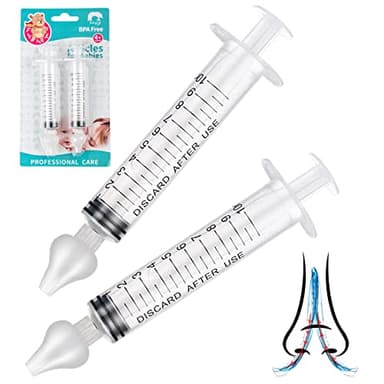 Mouché-Bébé Irrigateur Nasal, CaiTang 2Pcs Irrigateur Nasal, Manuel à Seringues, Mouche Bebe Seringue, Seringue Nasale Bebe, 10ml Mouche-Bébé Professionnelle en Silicone Nettoyable et Réutilisable