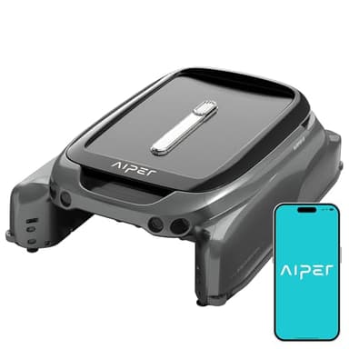 AIPER Surfer S1 Robot Solaire Skimmer de Piscine, 12 H Autonomie, Double Option de Charge, APP & Moniteur de Température, Robot Piscine de Surface sans Fil, avec Moteurs Tolérant Le Chlore et Le Sel