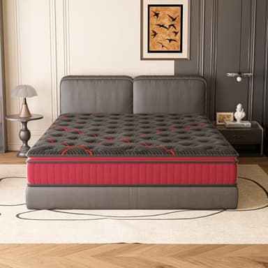 DEWINNER Matelas 160x200 cm, Épaisseur 30 cm, Mousse à Mémoire de Forme, Ressorts Ensachés, 7 Zones Ergonomiques, Hybride, Fermeté Moyenne, Respirant et Anti-Humidité