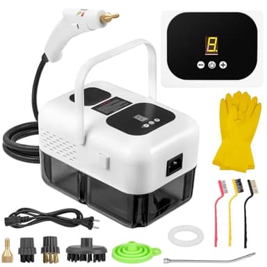 2500 W - Nettoyeur vapeur portable, 3 bars de haute température pour un nettoyage efficace de la maison, 9 modes ajustables, capacité de 1,2 L (blanc)