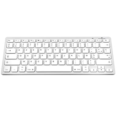 Bluestork Clavier sans Fil Bluetooth pour Mac, MacBook Pro, Air, Mini, iMac, iPad Air 4/3, iPad Pro 12.9/11, Mini, iPhone - Mini Clavier Mac Français AZERTY, Compact, Ultra Mince, Léger, Silencieux